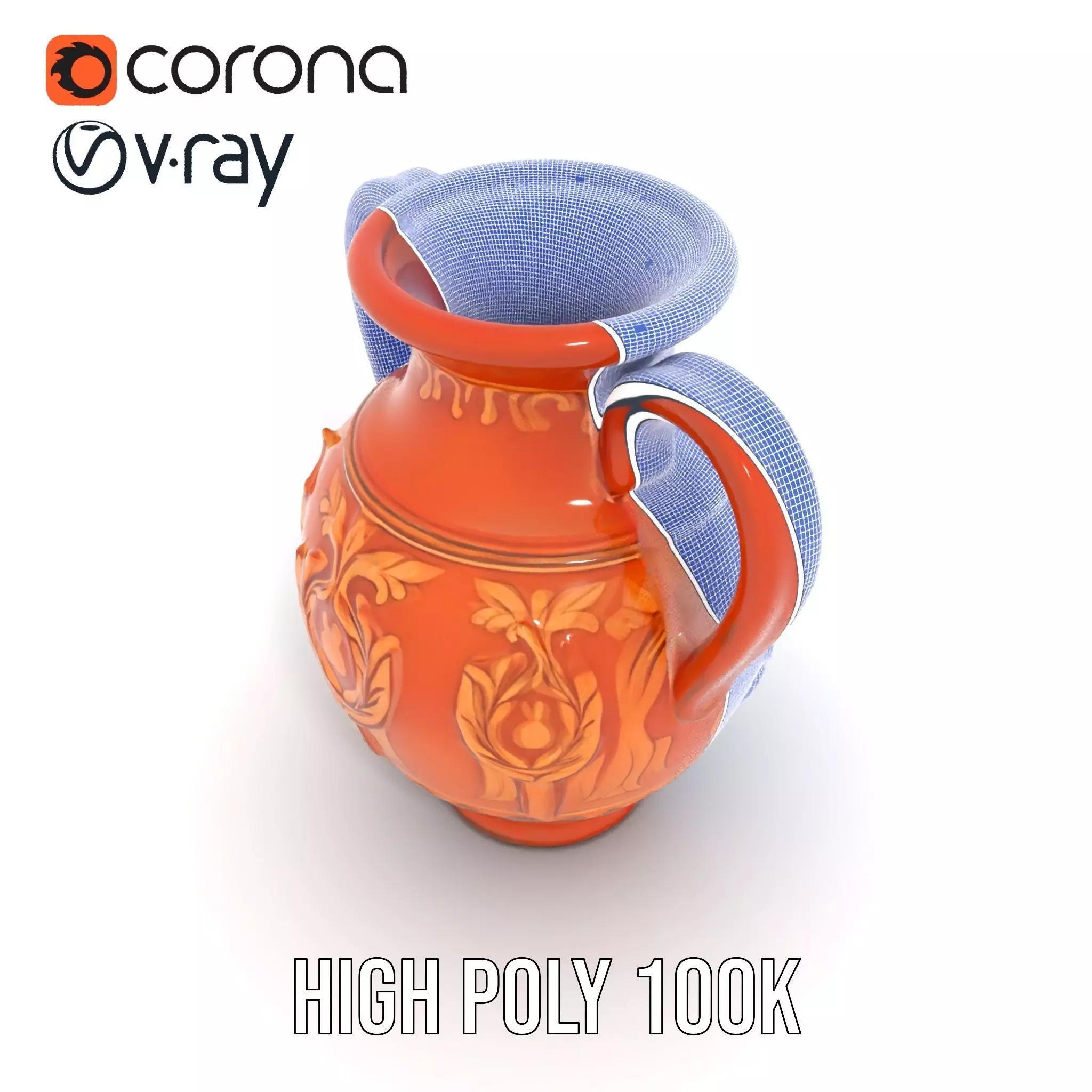 Terra Cotta Vase model pack Low-poly 3D model_32