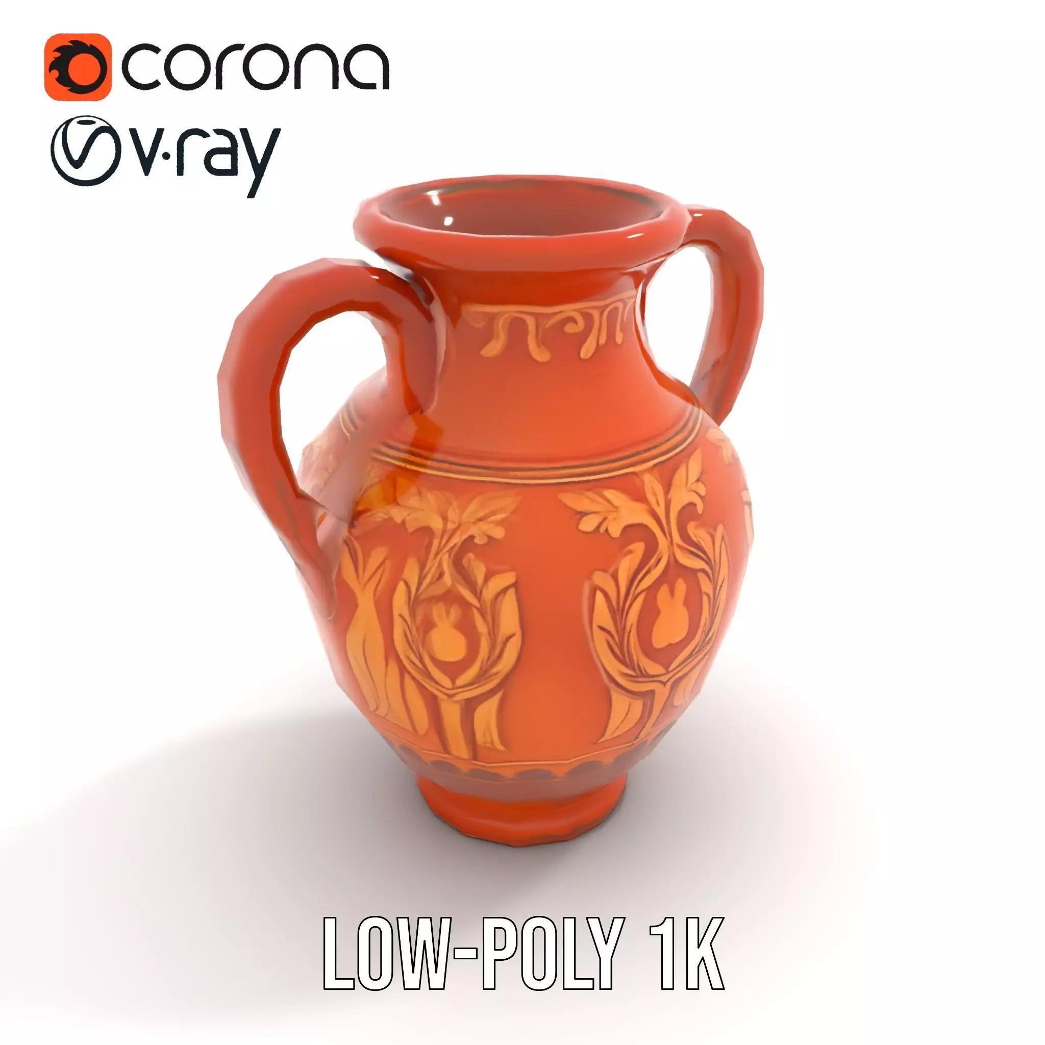 Terra Cotta Vase model pack Low-poly 3D model_7