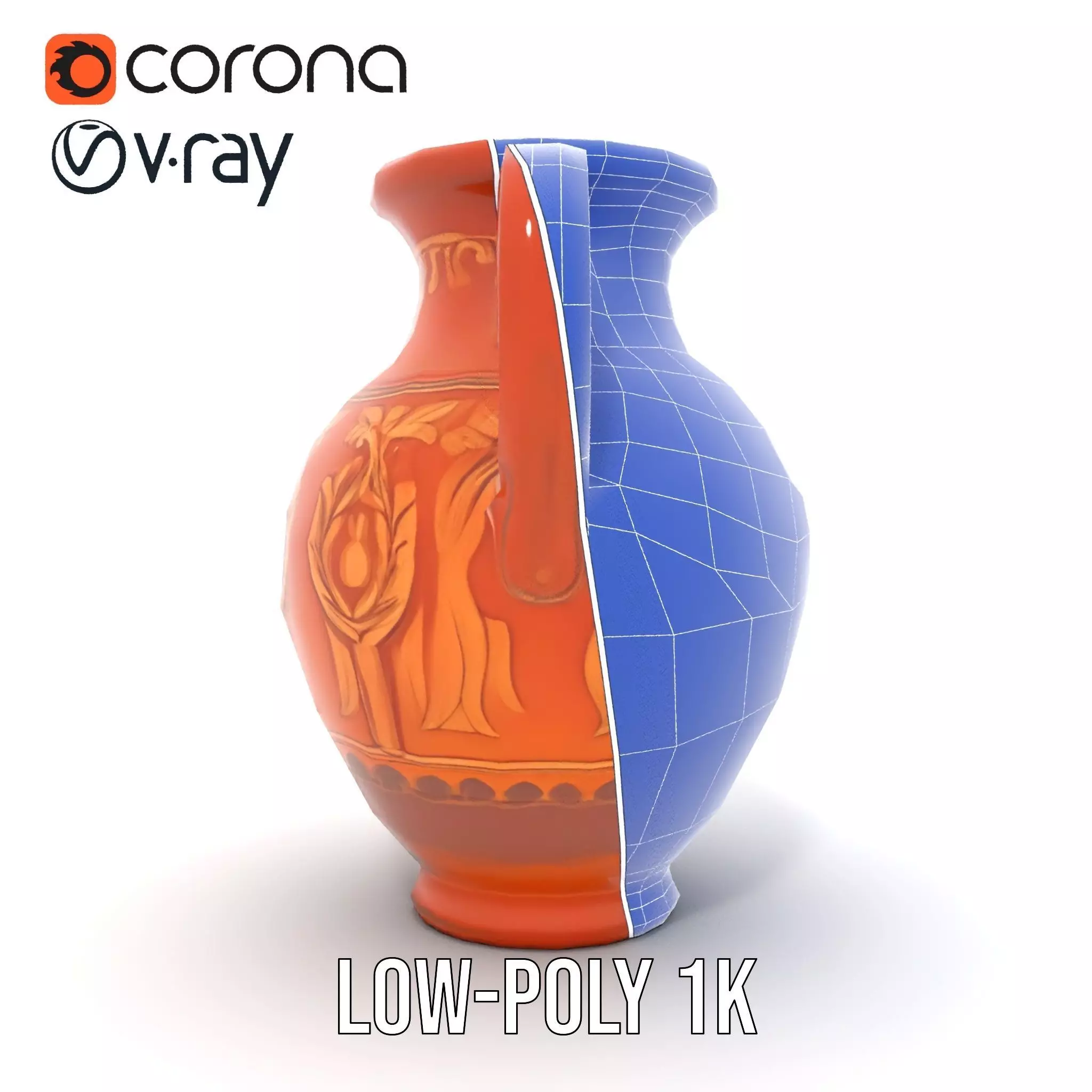 Terra Cotta Vase model pack Low-poly 3D model_27