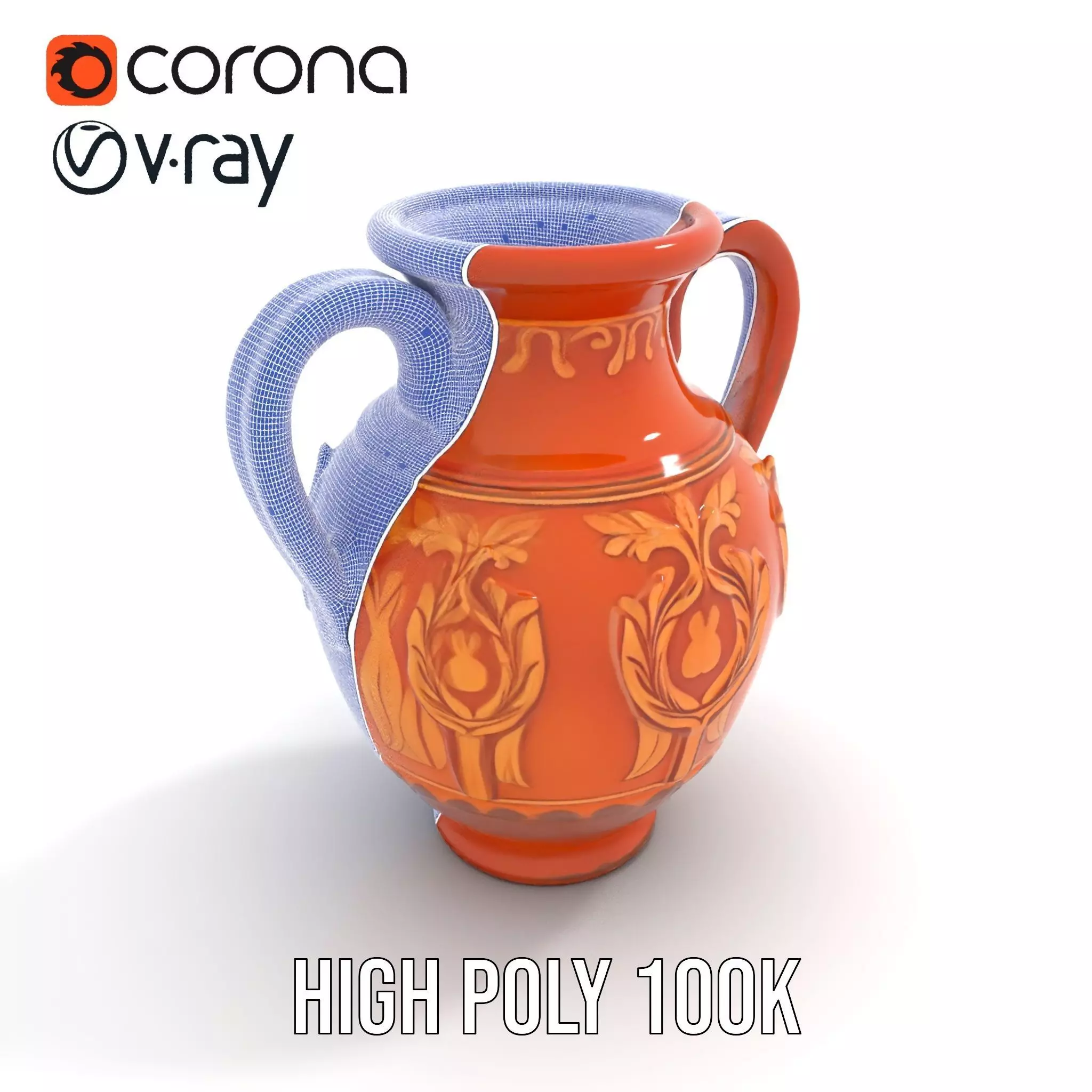Terra Cotta Vase model pack Low-poly 3D model_15