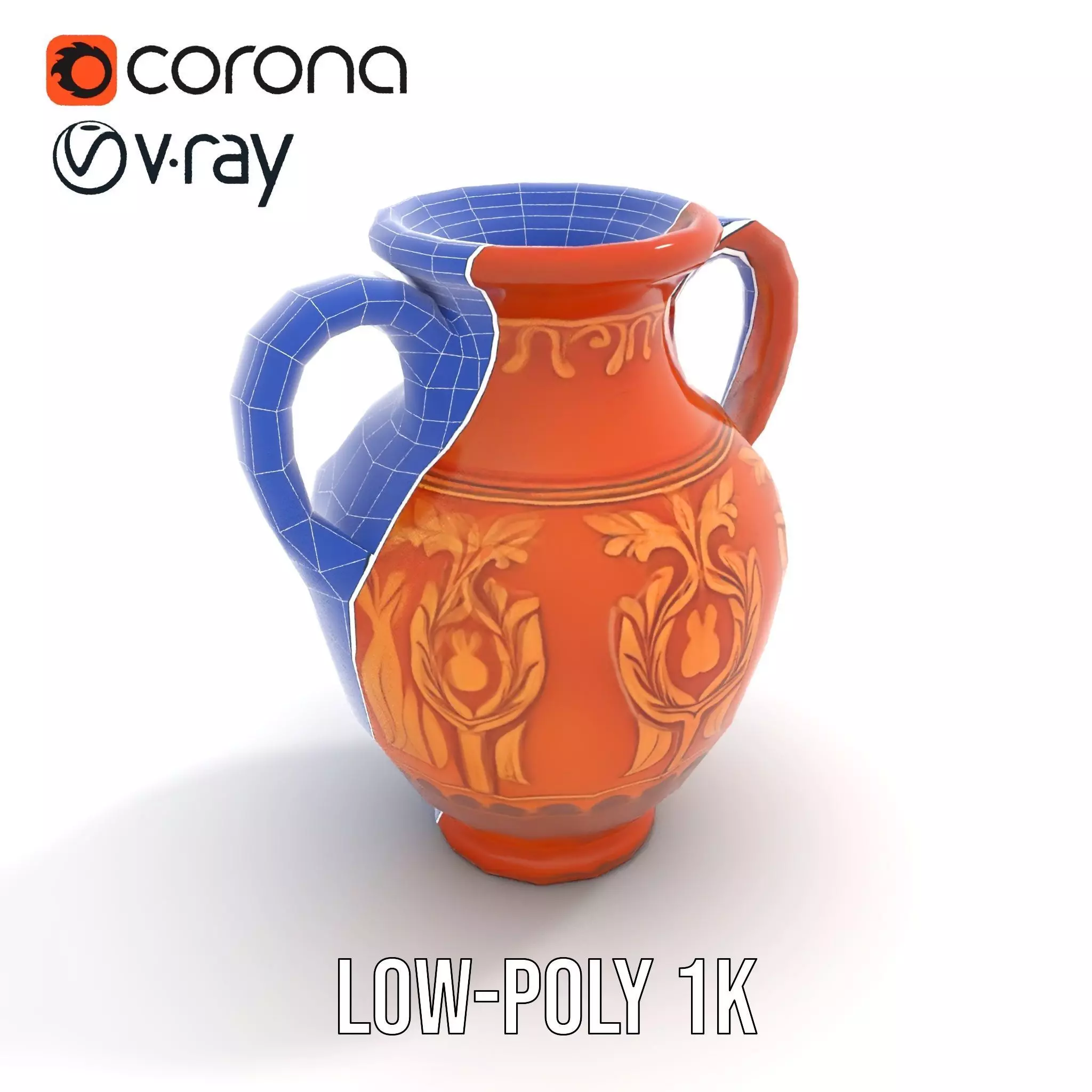 Terra Cotta Vase model pack Low-poly 3D model_30