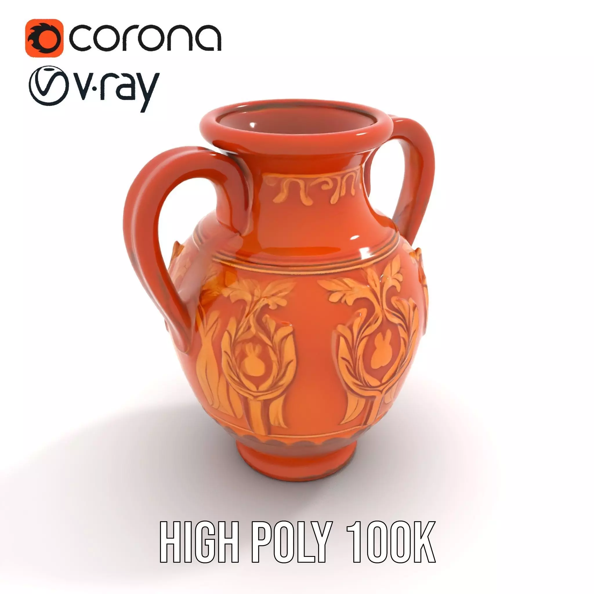 Terra Cotta Vase model pack Low-poly 3D model_23