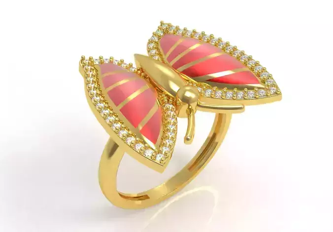 Butterfly Diamond Ring