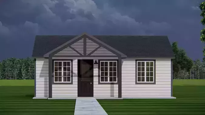 American Exterior House Design Classic Modern 3D model