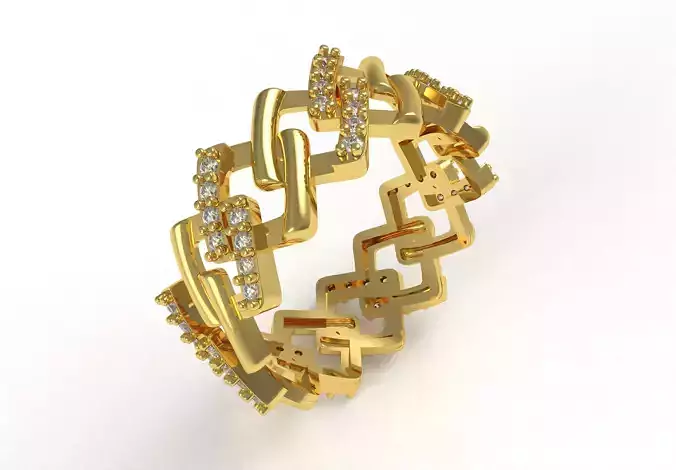 Square Cuban Link Ring