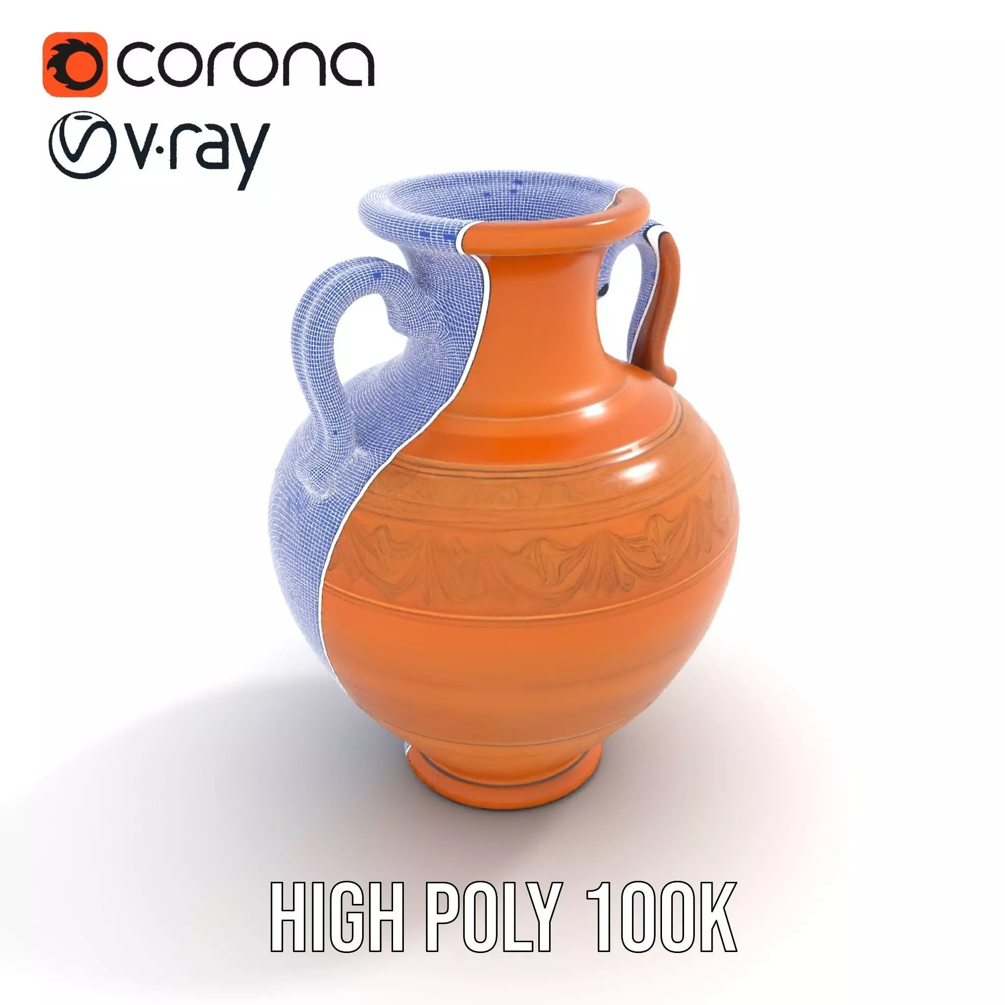 Terracotta Amphora model pack Low-poly 3D model_31