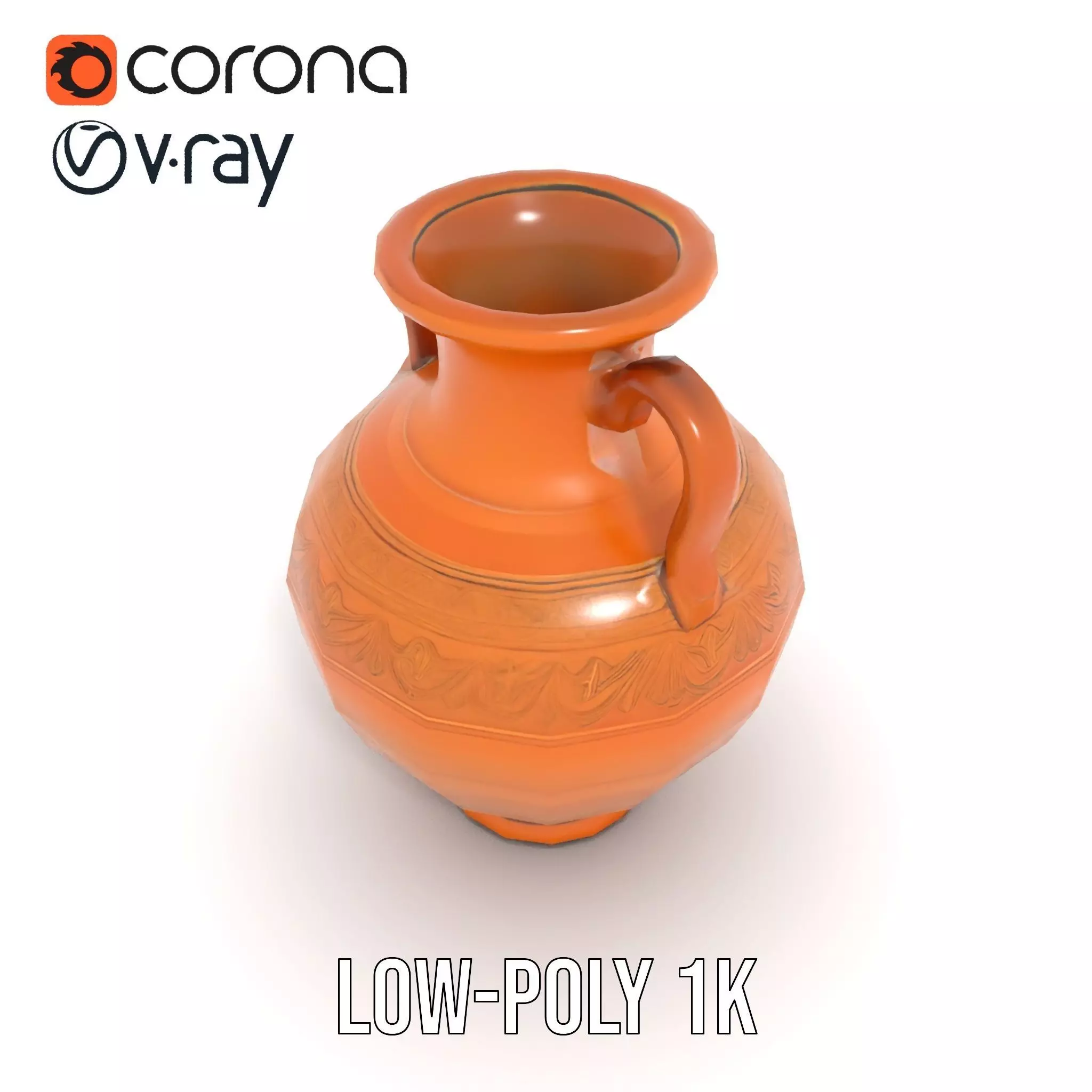 Terracotta Amphora model pack Low-poly 3D model_12