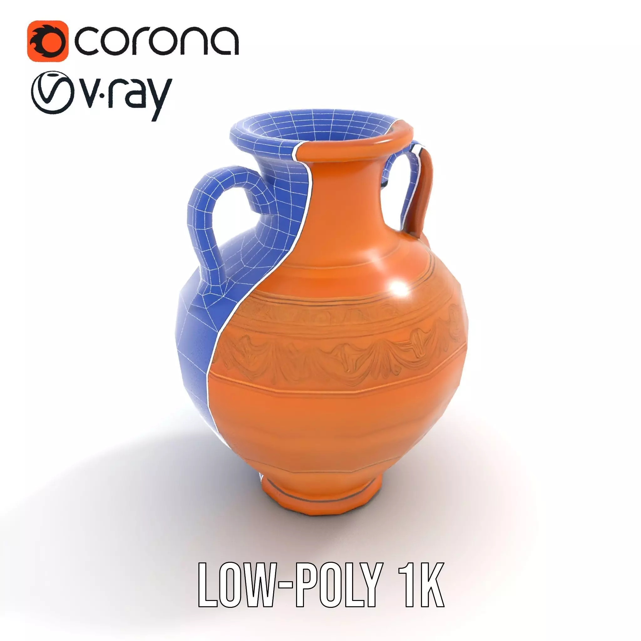 Terracotta Amphora model pack Low-poly 3D model_27