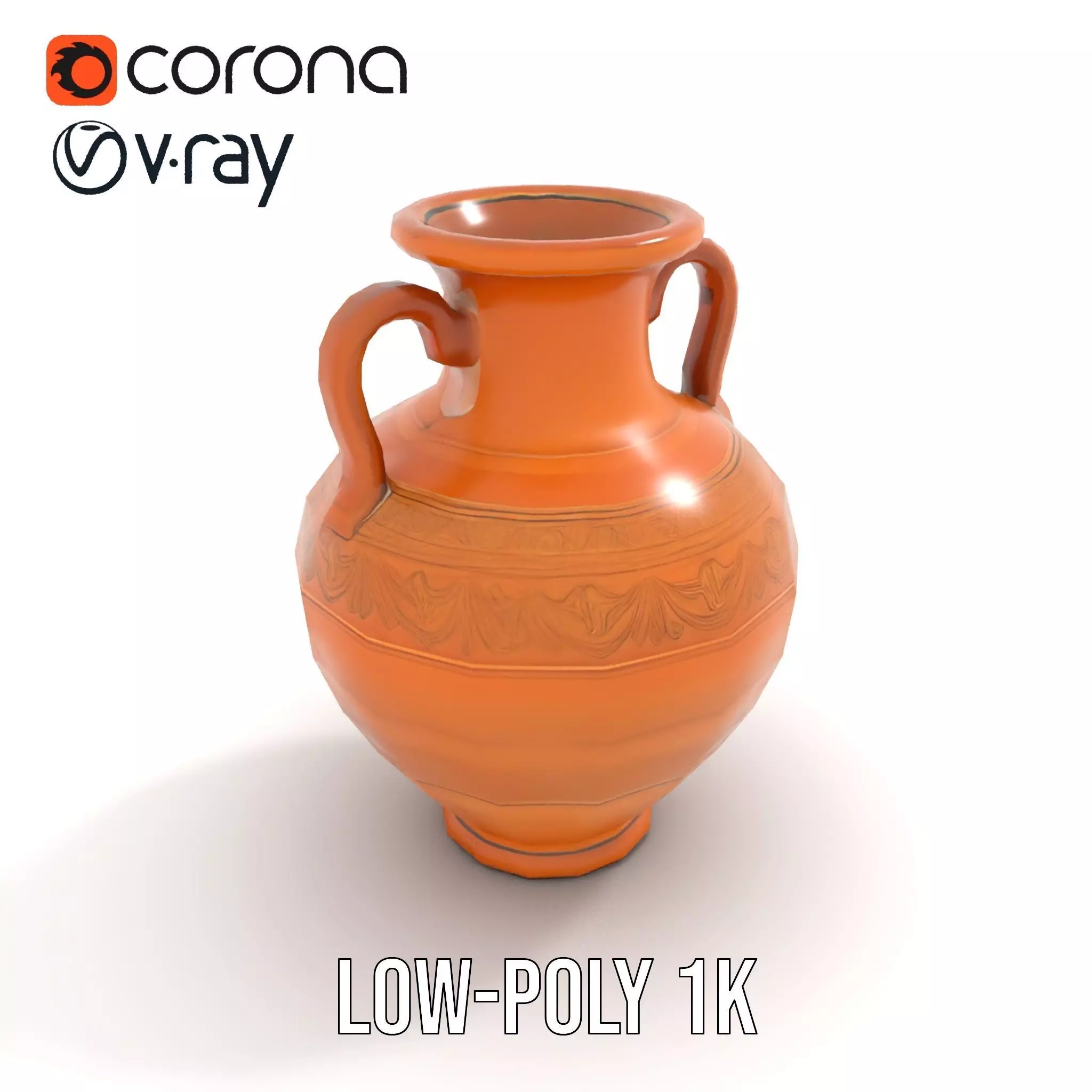 Terracotta Amphora model pack Low-poly 3D model_9