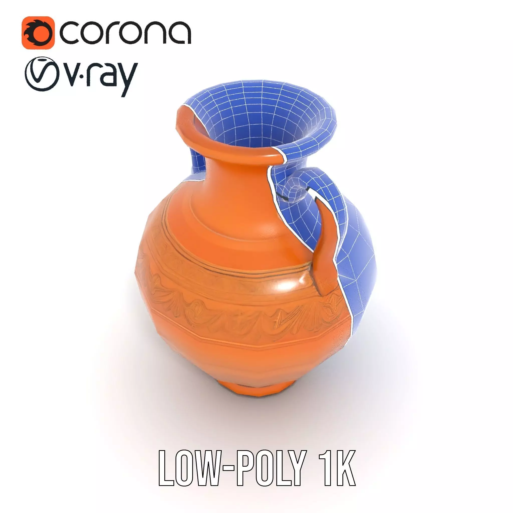 Terracotta Amphora model pack Low-poly 3D model_19