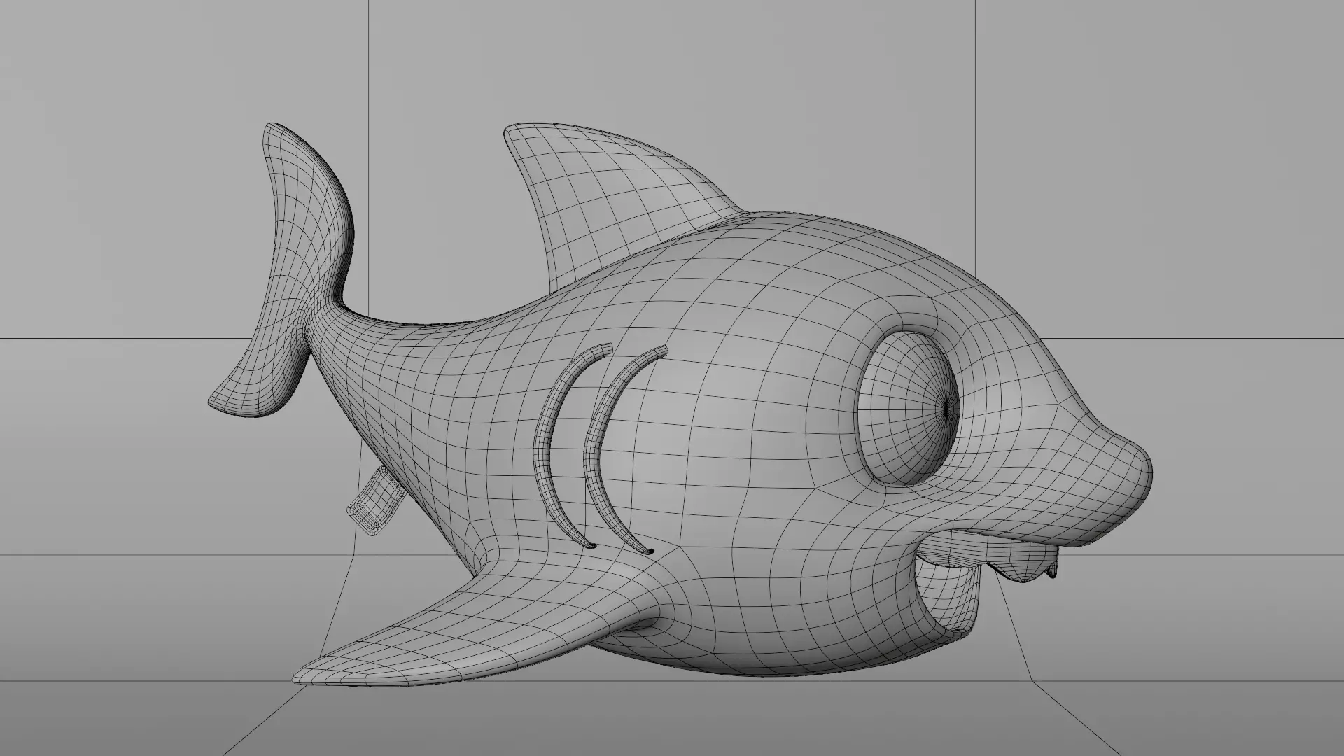 Knitted doll baby shark 3D model_7