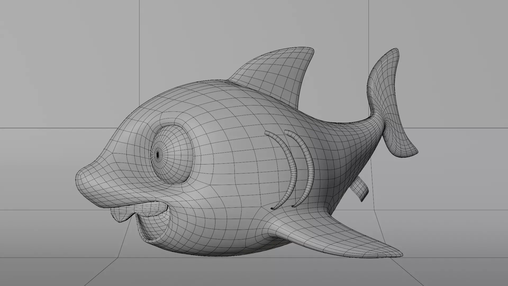 Knitted doll baby shark 3D model_6