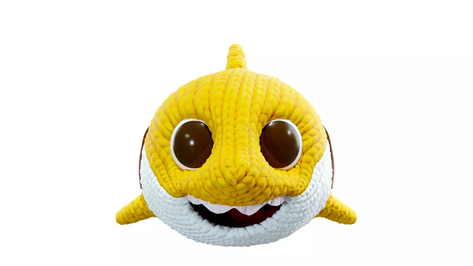 Knitted doll baby shark 3D model_1