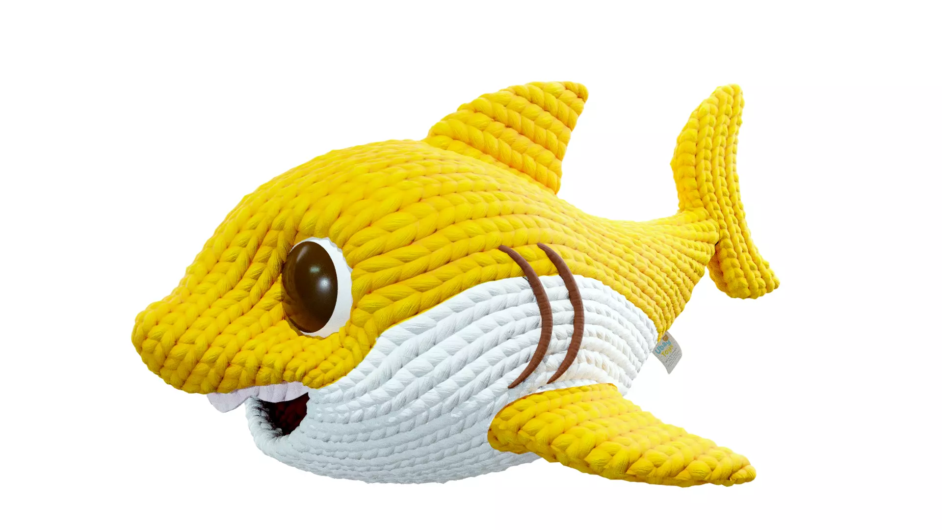 Knitted doll baby shark 3D model_2