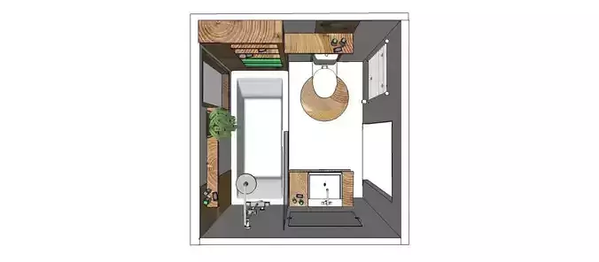 BATHROOM WOOD 3D model