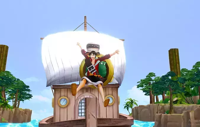 LUFFY Journey To Amazon Lily  Animated Boat 3D model