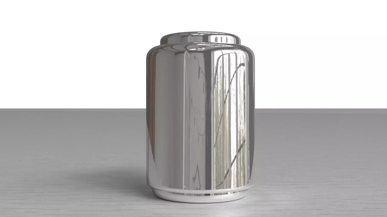 Aluminium Rounded Decorative Tin Can 3D model_0
