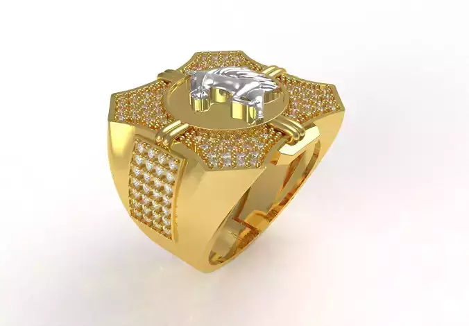 Horse Diamond  Hip Hop Ring