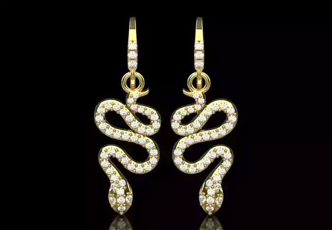 Snake Design Jewelry stl 3dm Earrings je0130 3D print model