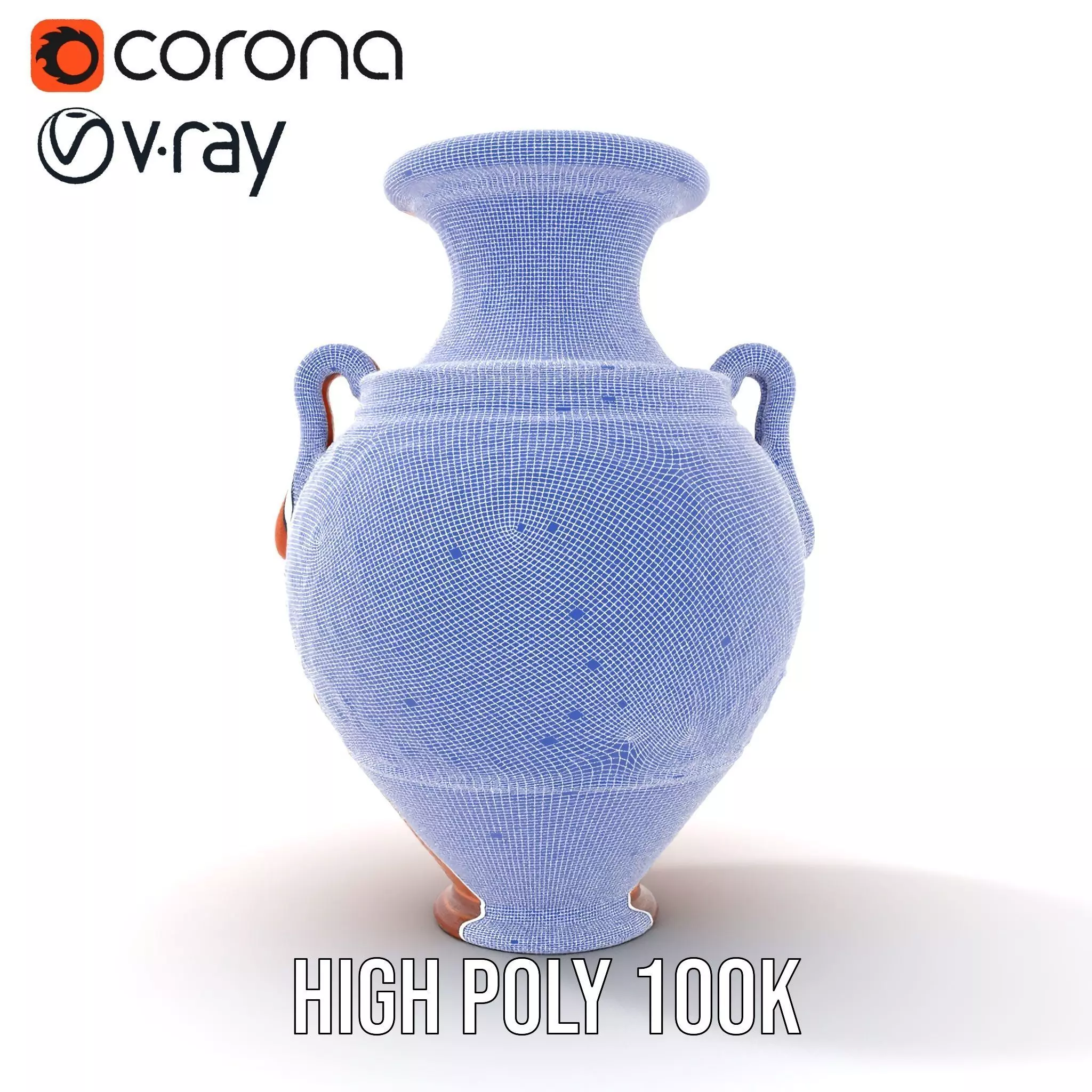 Terracotta Ornate Vase model pack Low-poly 3D model_32