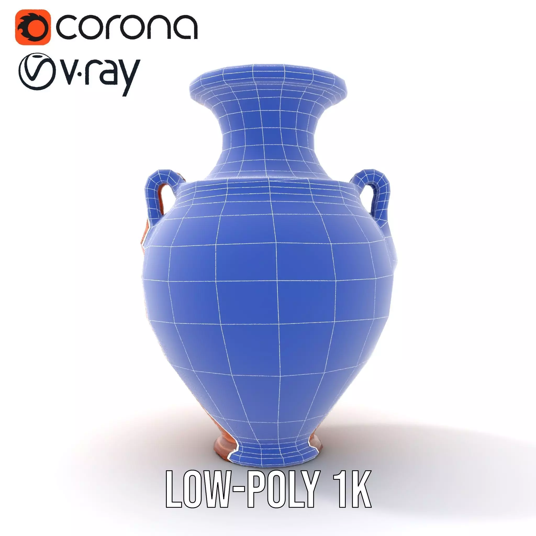 Terracotta Ornate Vase model pack Low-poly 3D model_30