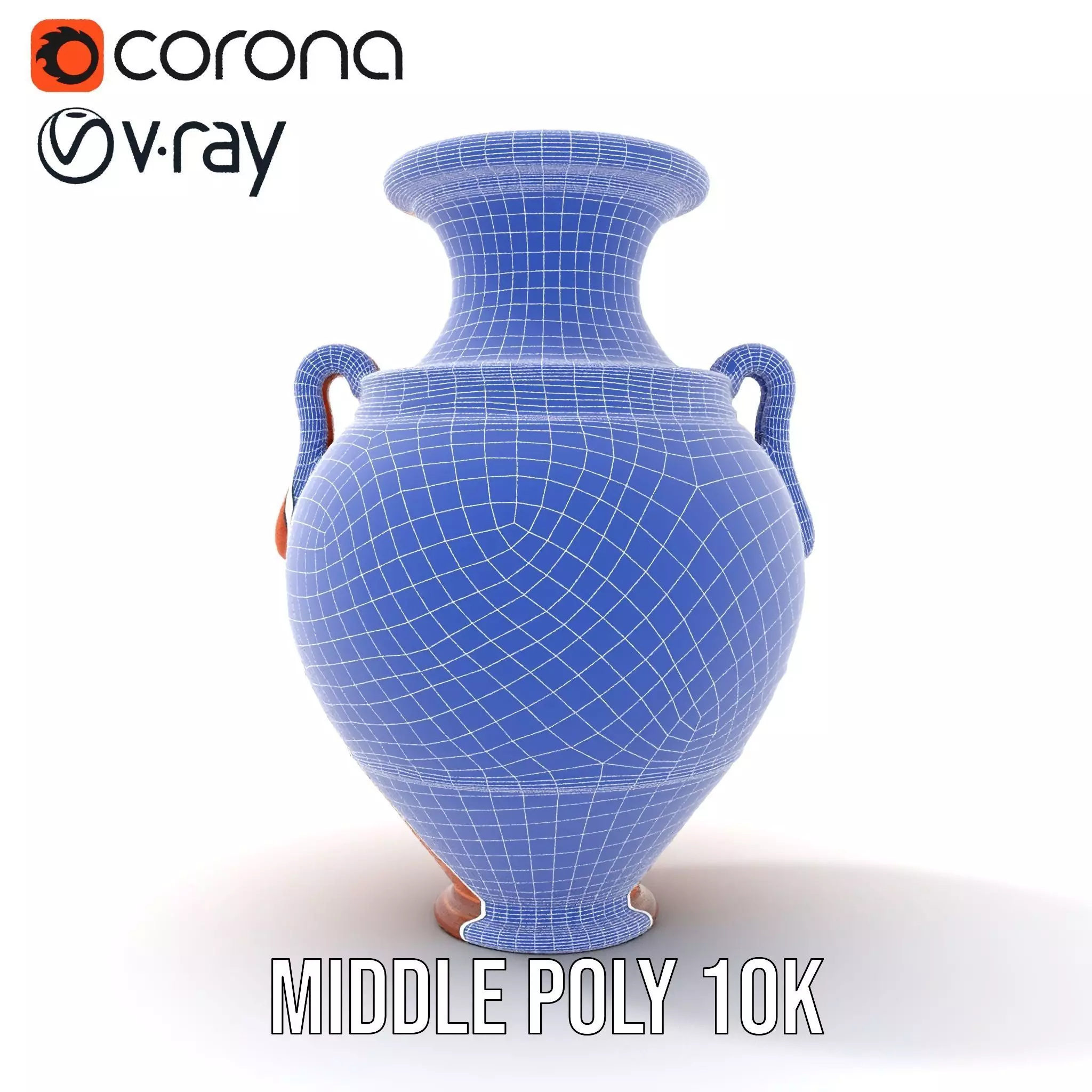 Terracotta Ornate Vase model pack Low-poly 3D model_11