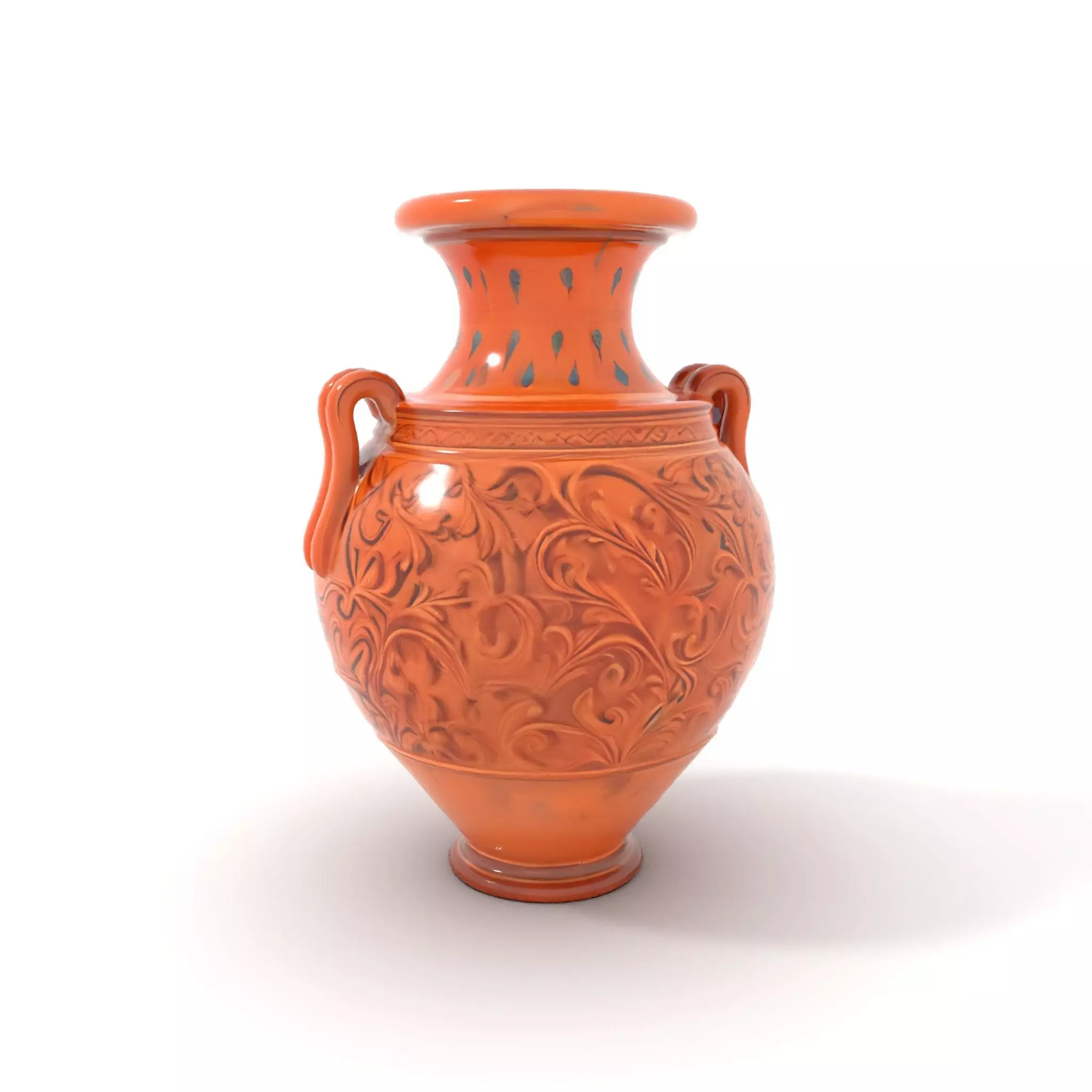 Terracotta Ornate Vase model pack Low-poly 3D model_5