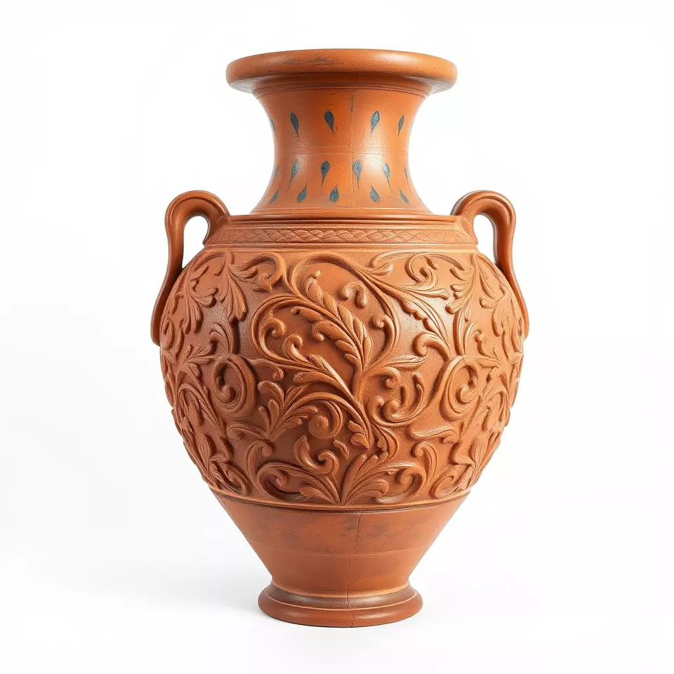 Terracotta Ornate Vase model pack Low-poly 3D model_2