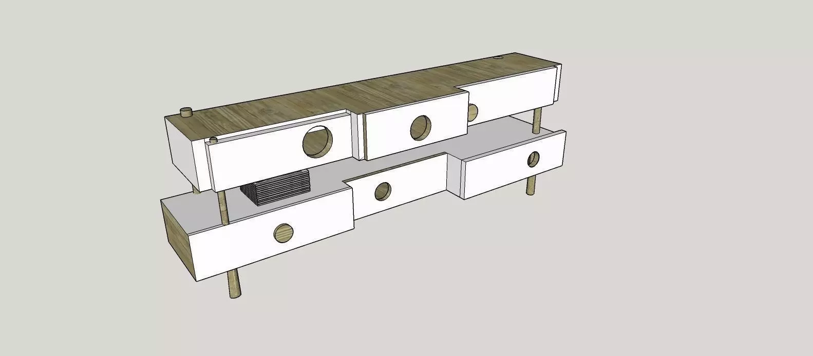 DRESSOIR sideboard with drawers 3D model_0