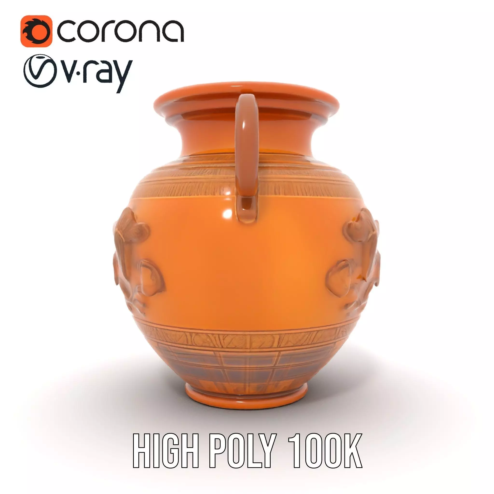 Classic Terracotta Vase model pack Low-poly 3D model_23