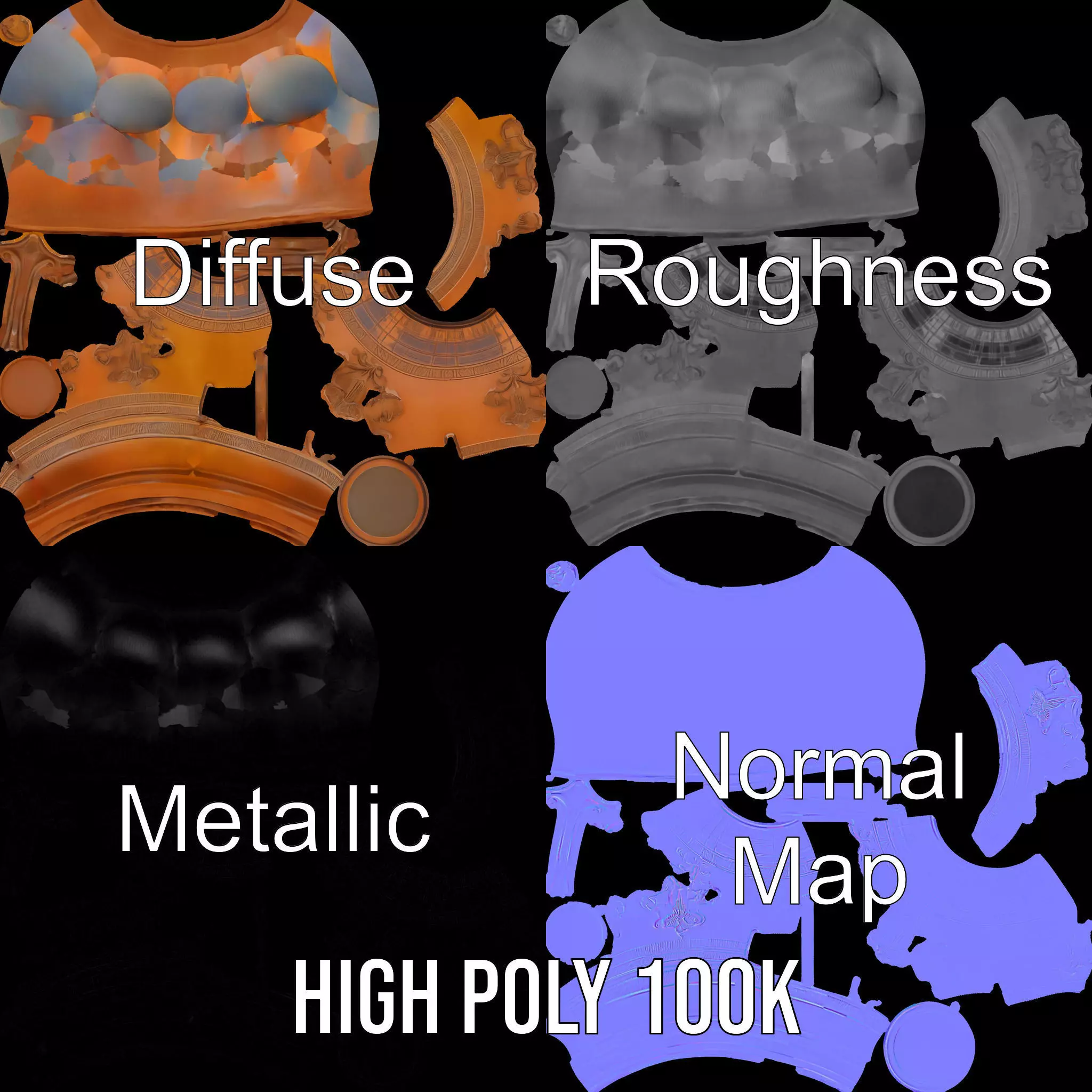 Classic Terracotta Vase model pack Low-poly 3D model_3