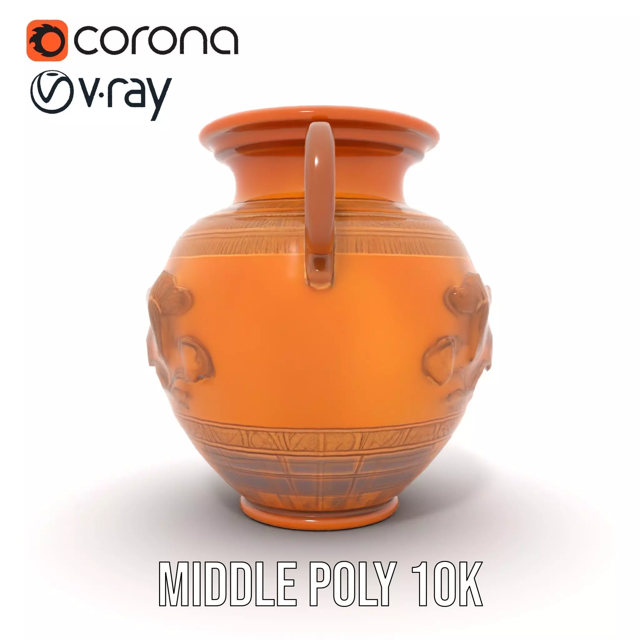 Classic Terracotta Vase model pack Low-poly 3D model_11