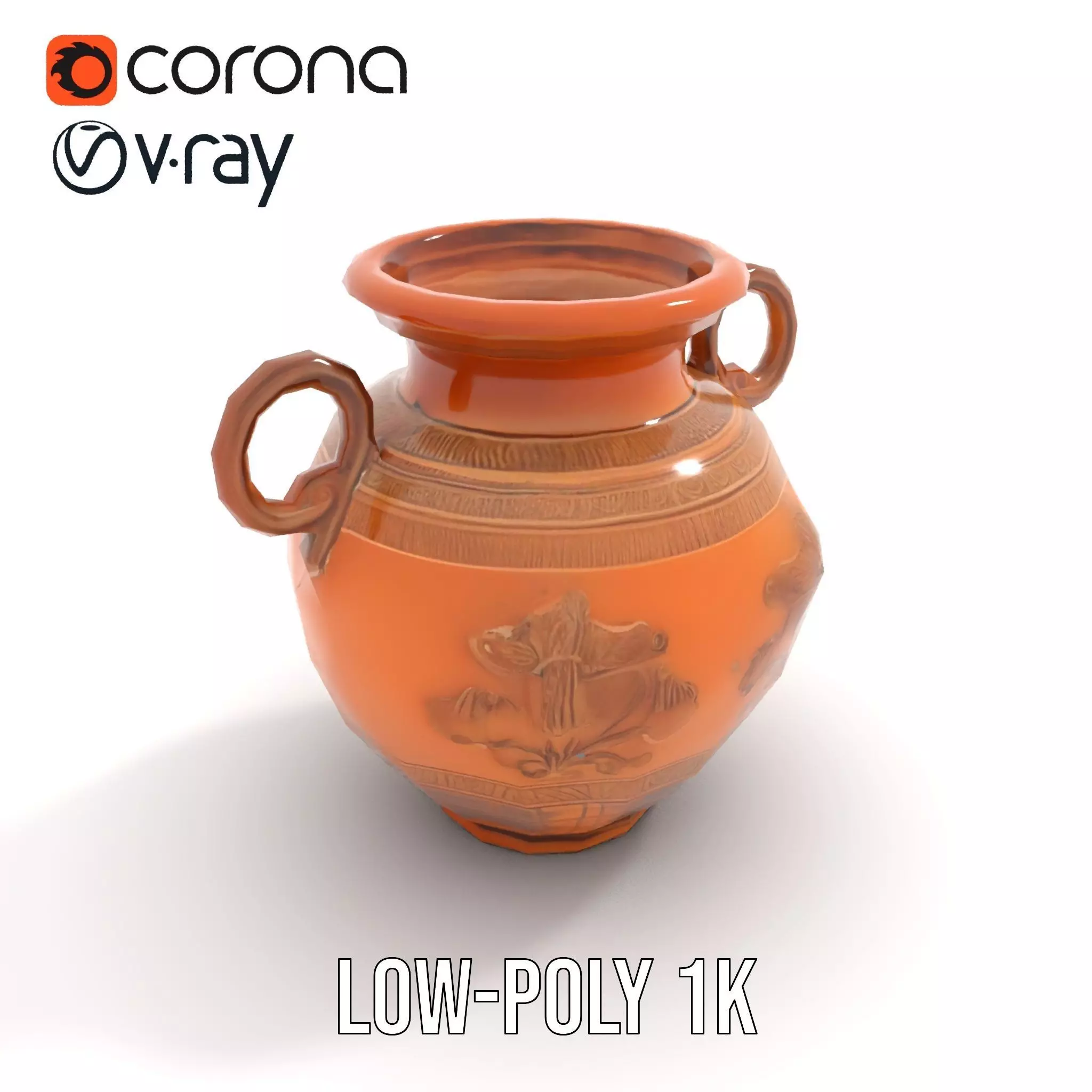 Classic Terracotta Vase model pack Low-poly 3D model_25