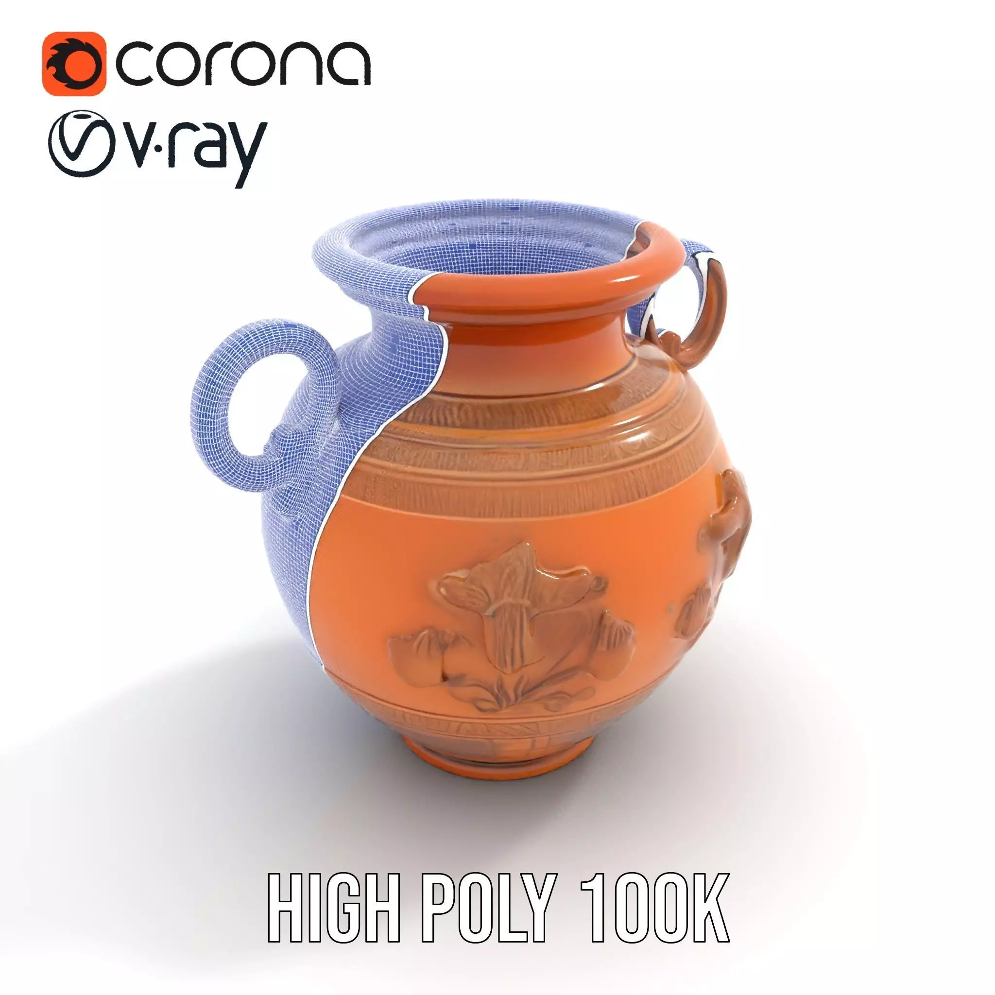 Classic Terracotta Vase model pack Low-poly 3D model_32