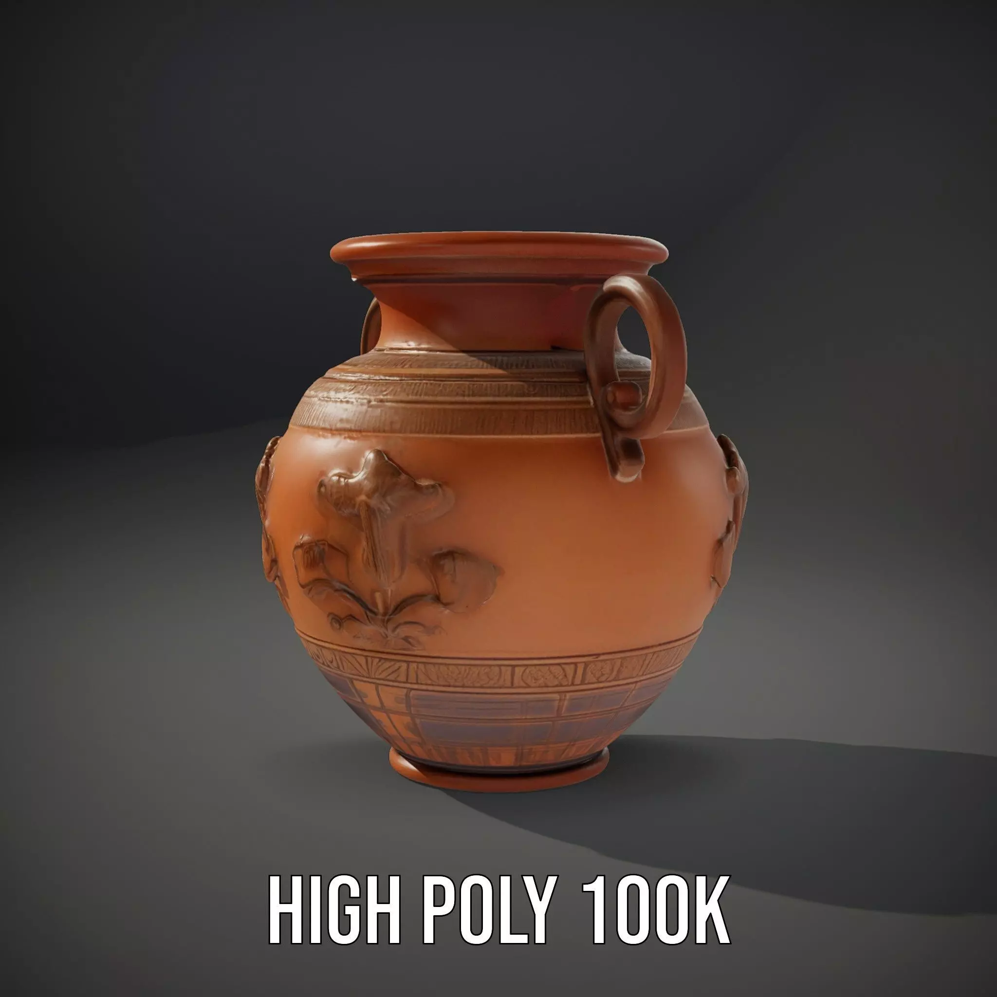 Classic Terracotta Vase model pack Low-poly 3D model_10