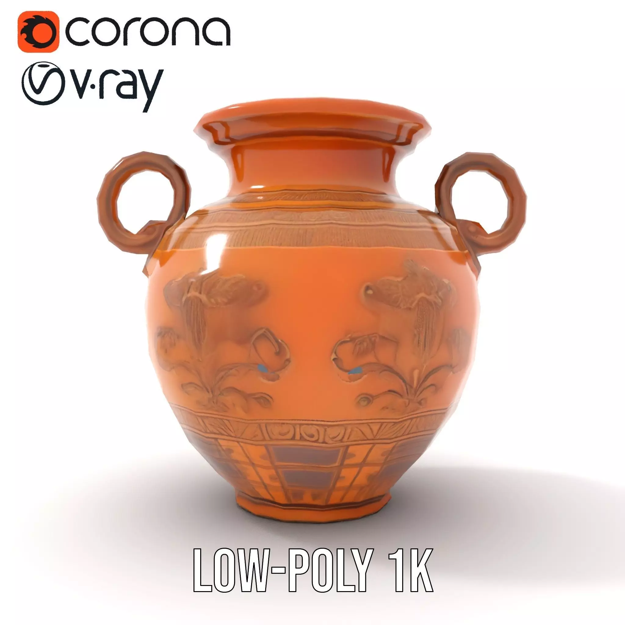 Classic Terracotta Vase model pack Low-poly 3D model_16