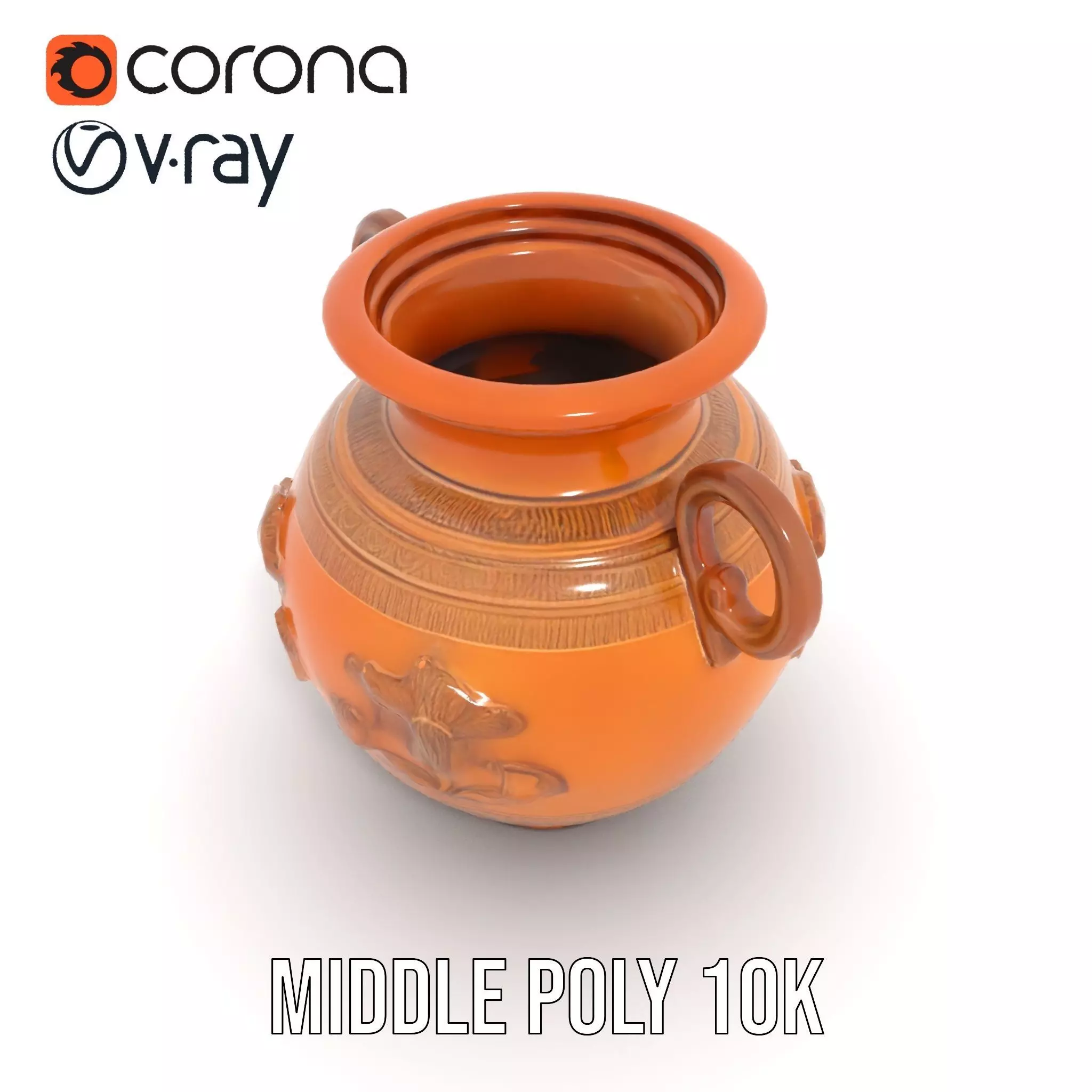 Classic Terracotta Vase model pack Low-poly 3D model_5