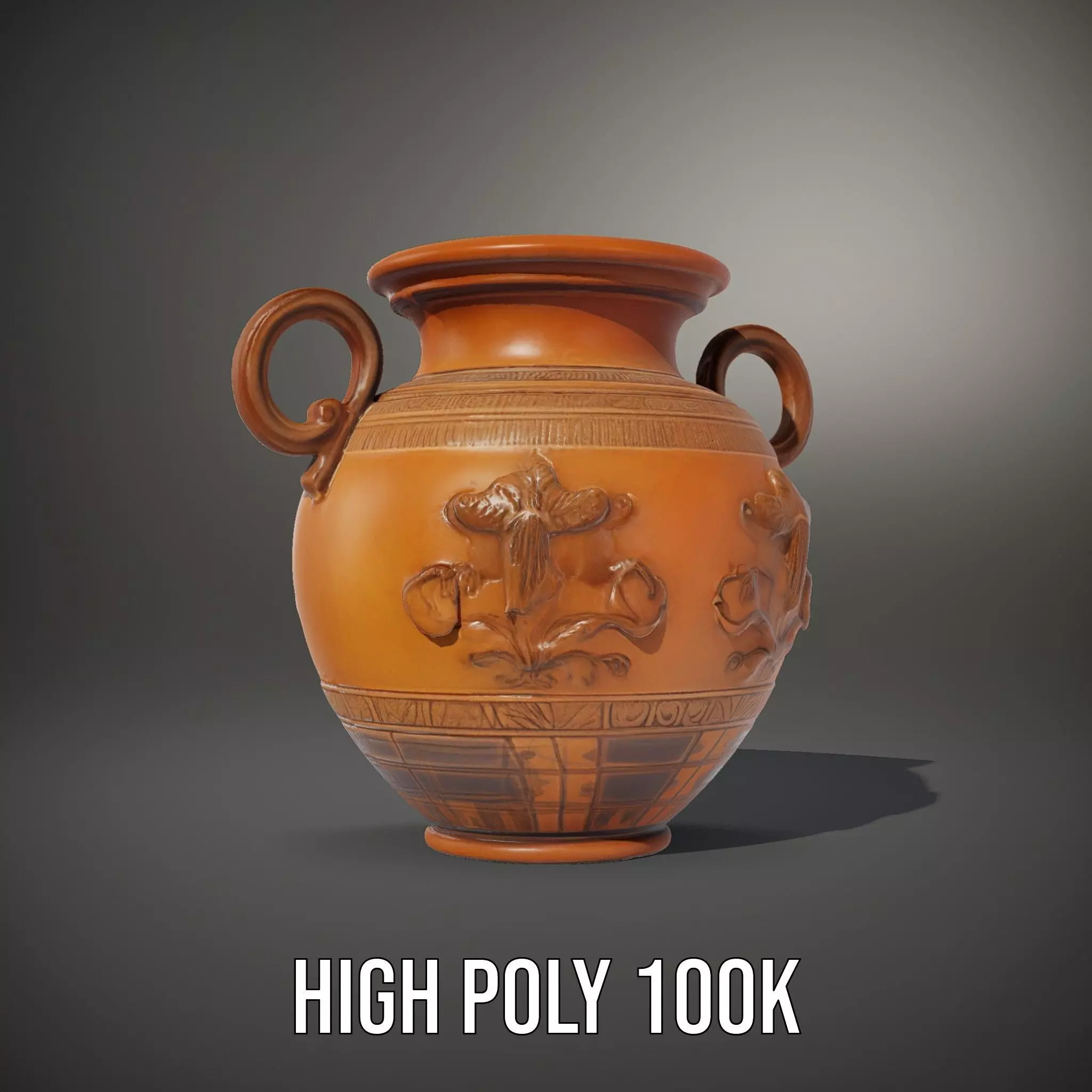 Classic Terracotta Vase model pack Low-poly 3D model_8