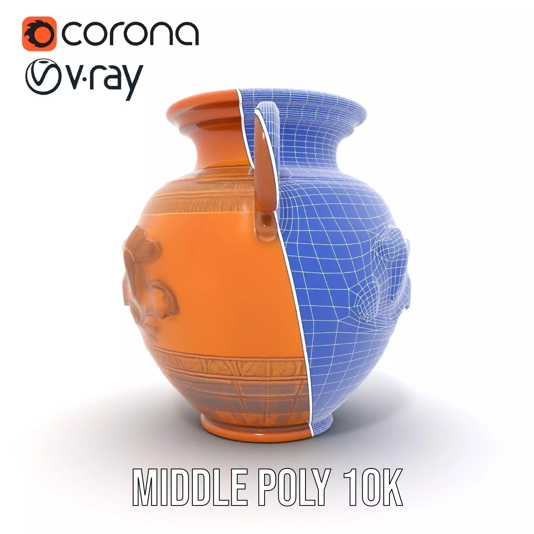 Classic Terracotta Vase model pack Low-poly 3D model_24
