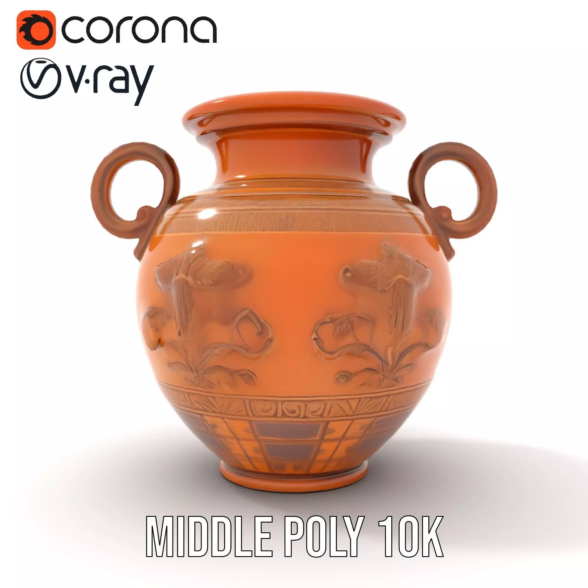 Classic Terracotta Vase model pack Low-poly 3D model_13
