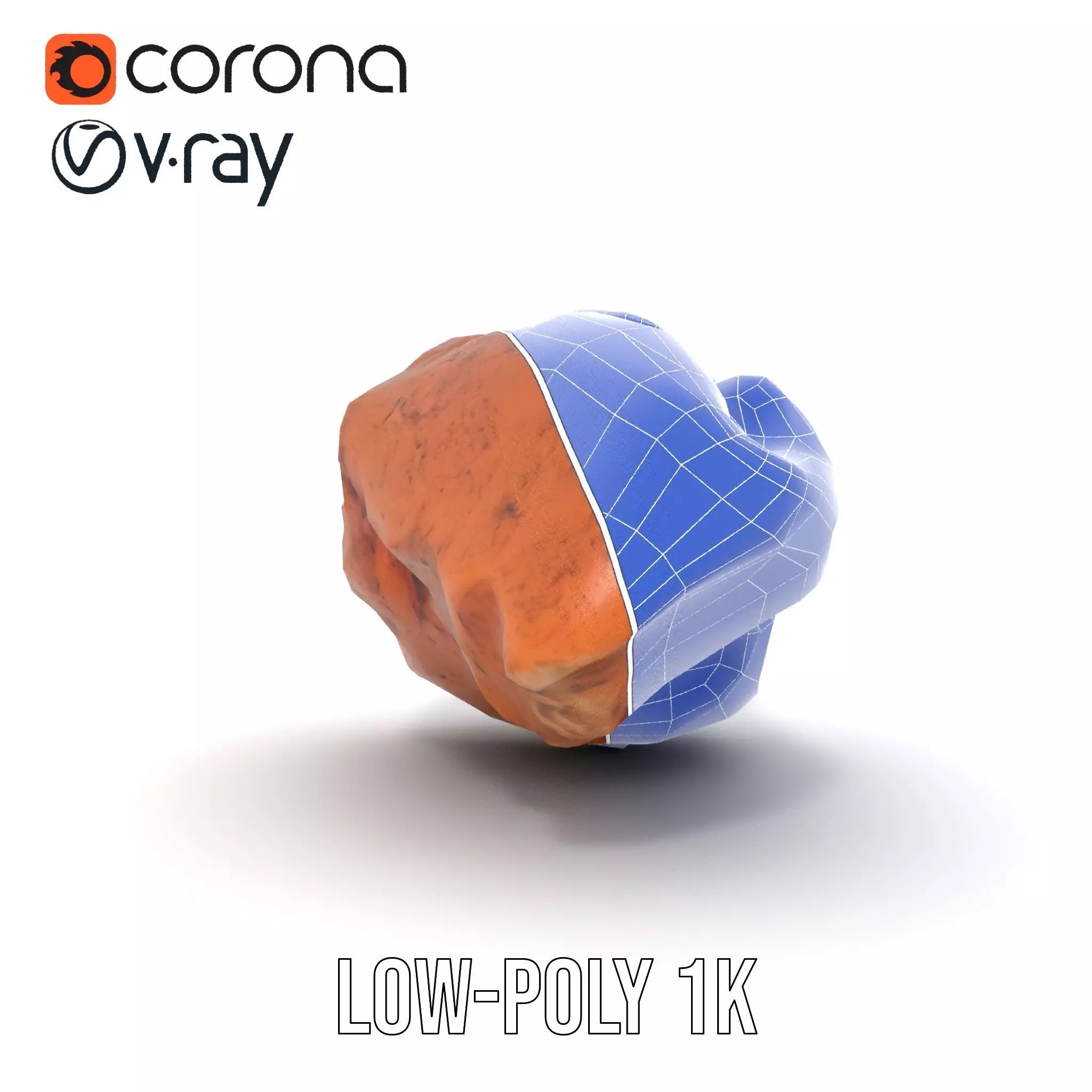 Rustic Terracotta Rock model pack Low-poly 3D model_31