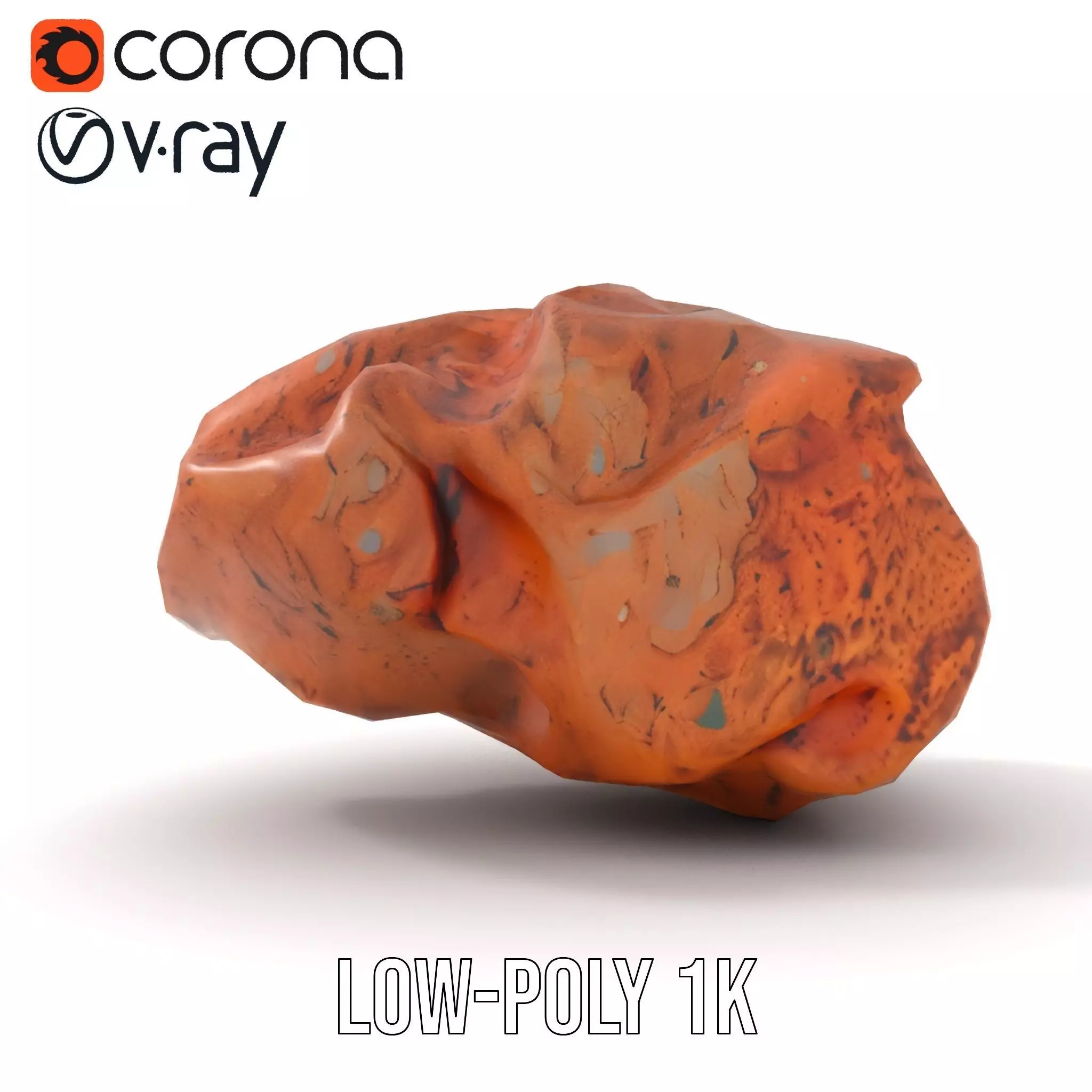 Rustic Terracotta Rock model pack Low-poly 3D model_12