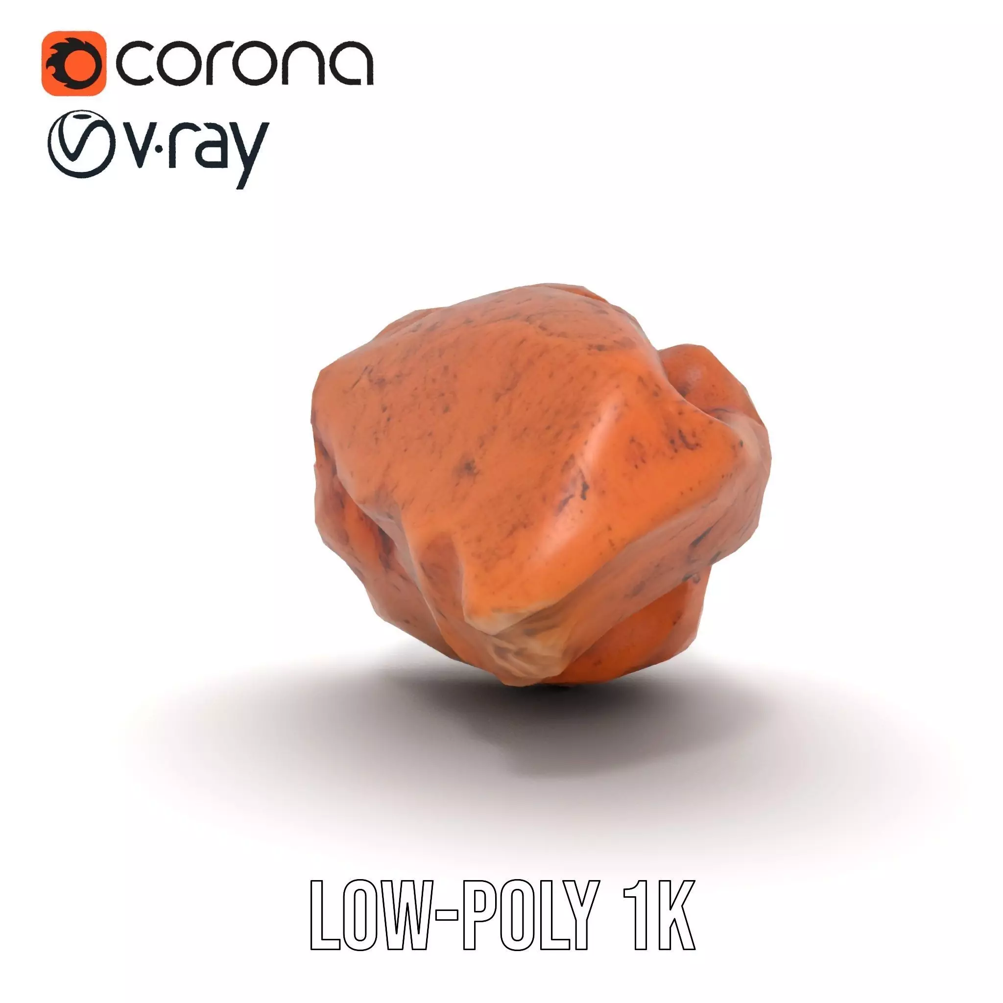 Rustic Terracotta Rock model pack Low-poly 3D model_7