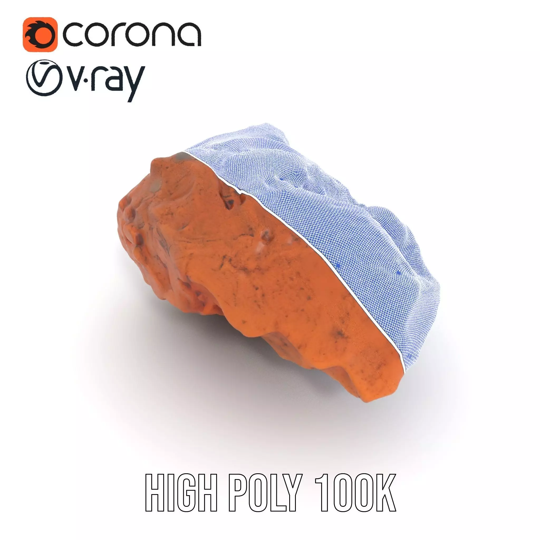 Rustic Terracotta Rock model pack Low-poly 3D model_26