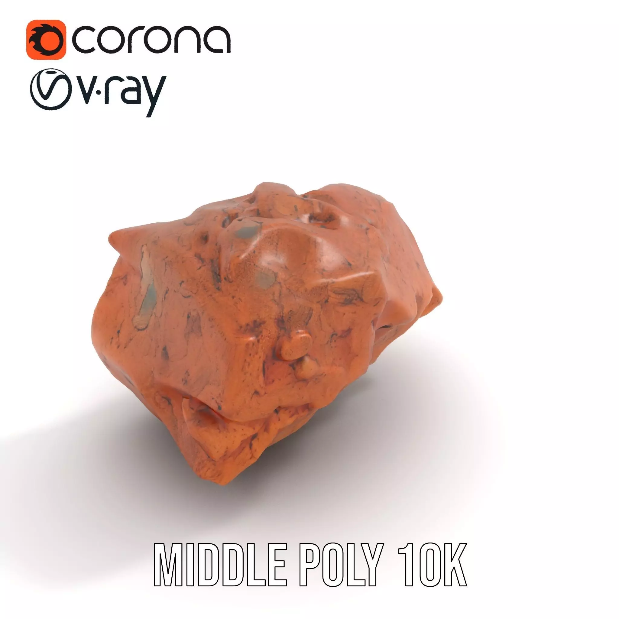 Rustic Terracotta Rock model pack Low-poly 3D model_13