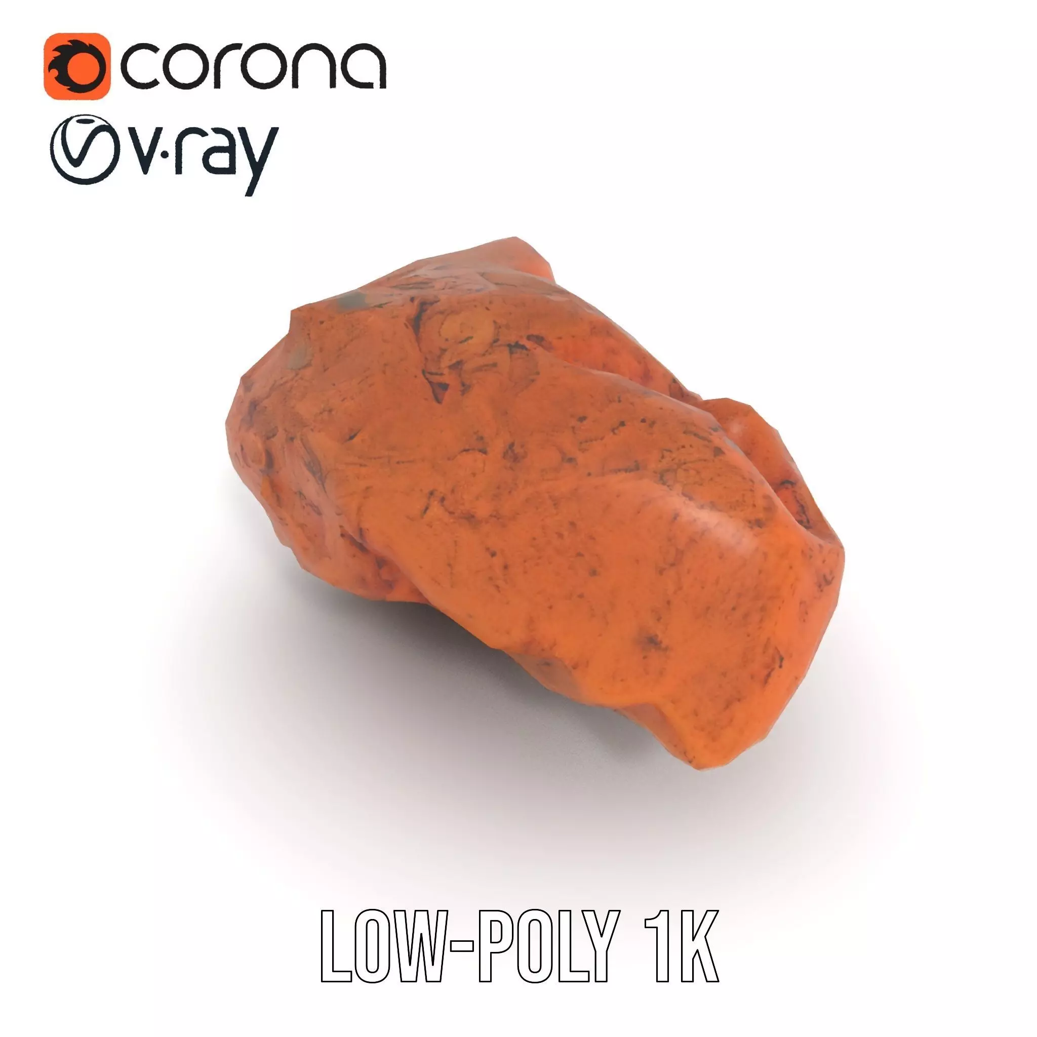 Rustic Terracotta Rock model pack Low-poly 3D model_23