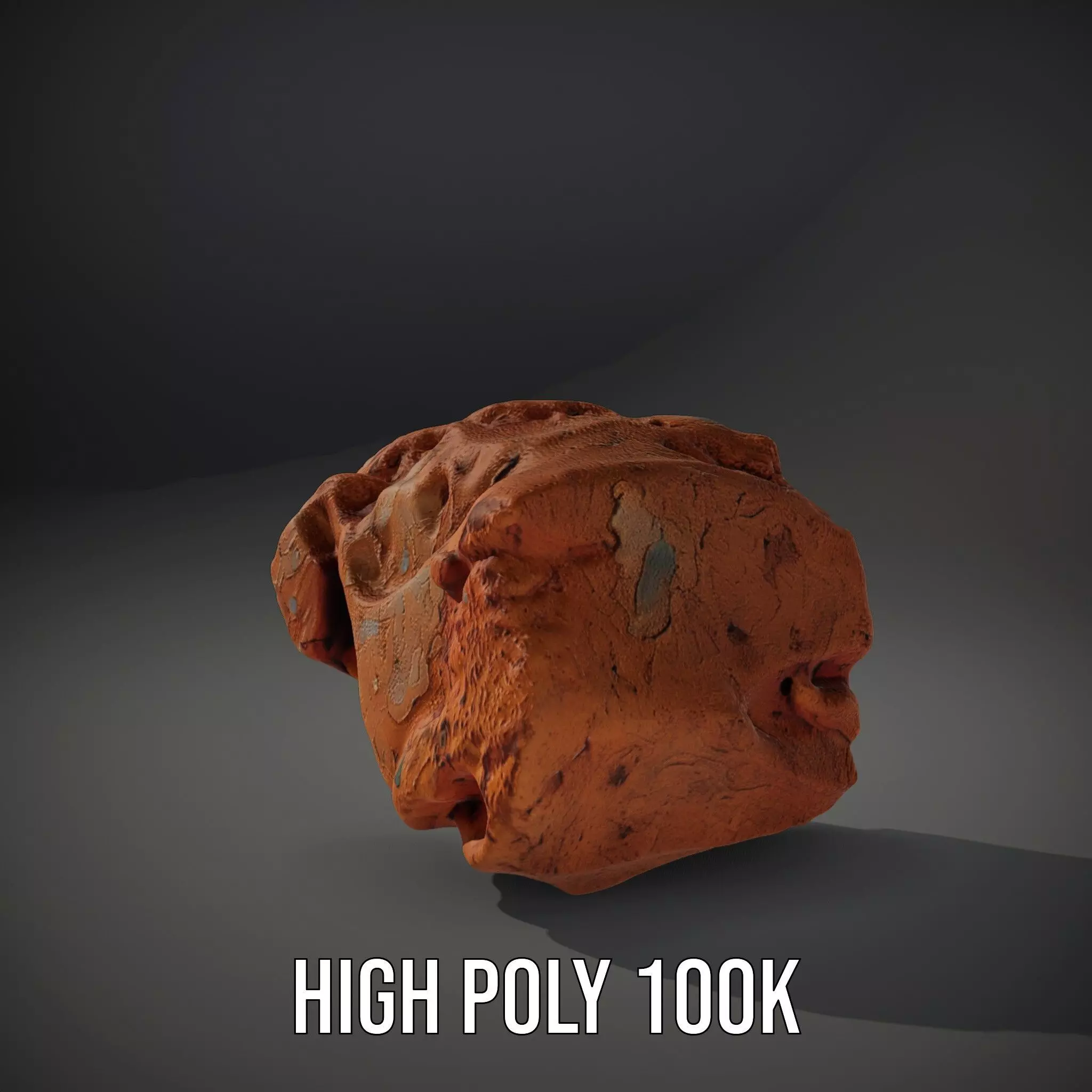 Rustic Terracotta Rock model pack Low-poly 3D model_8