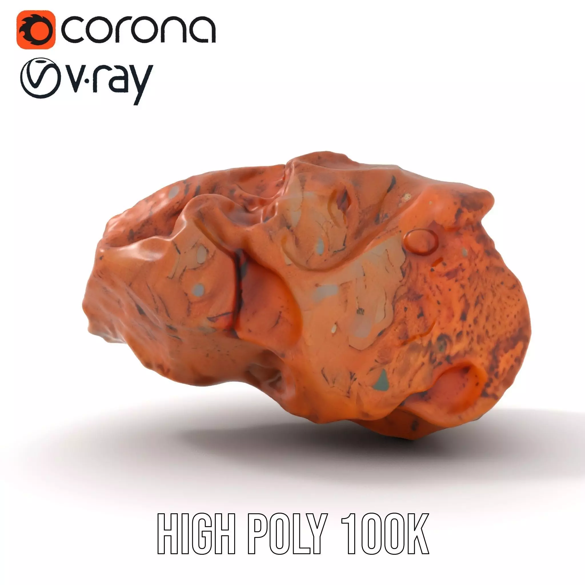 Rustic Terracotta Rock model pack Low-poly 3D model_18