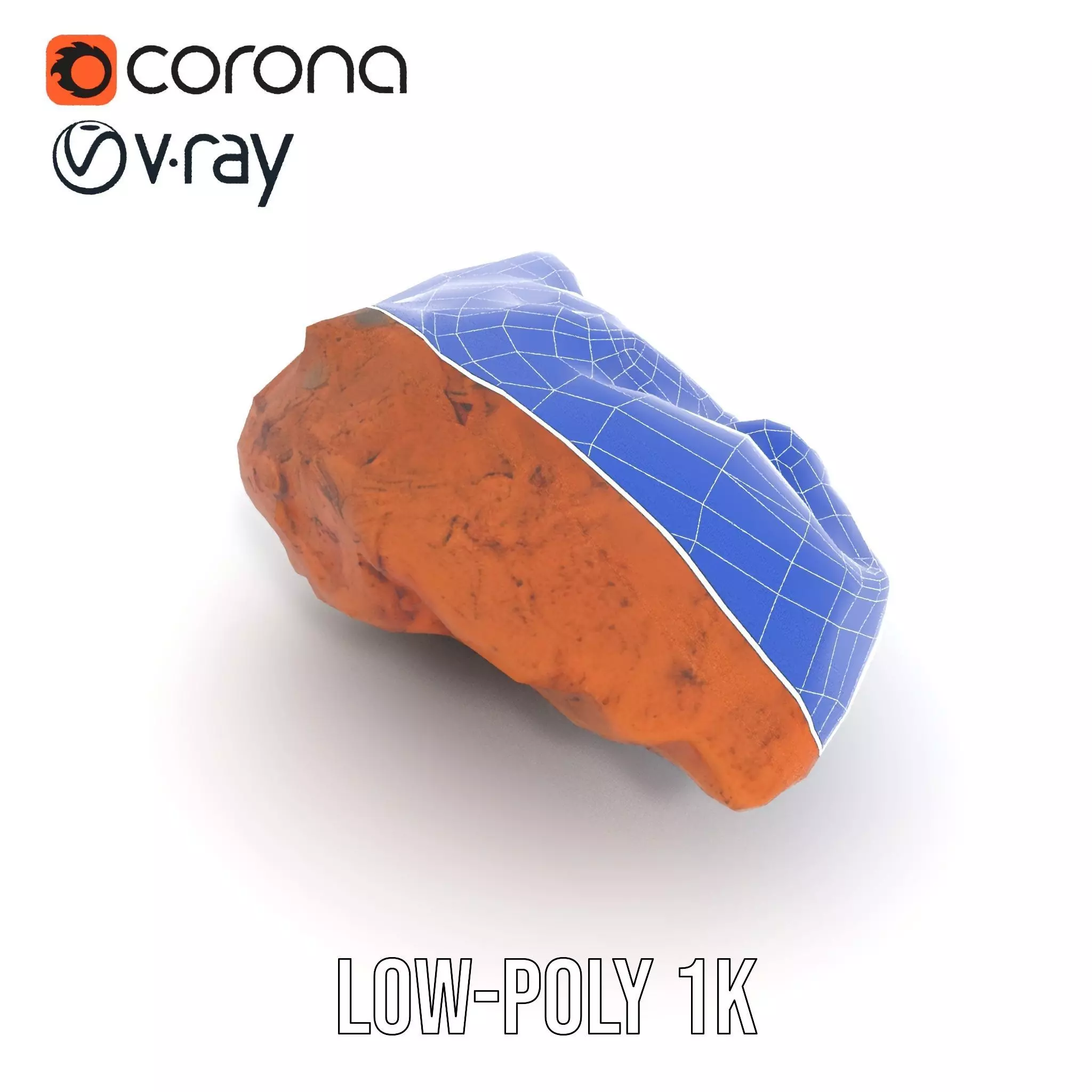 Rustic Terracotta Rock model pack Low-poly 3D model_20