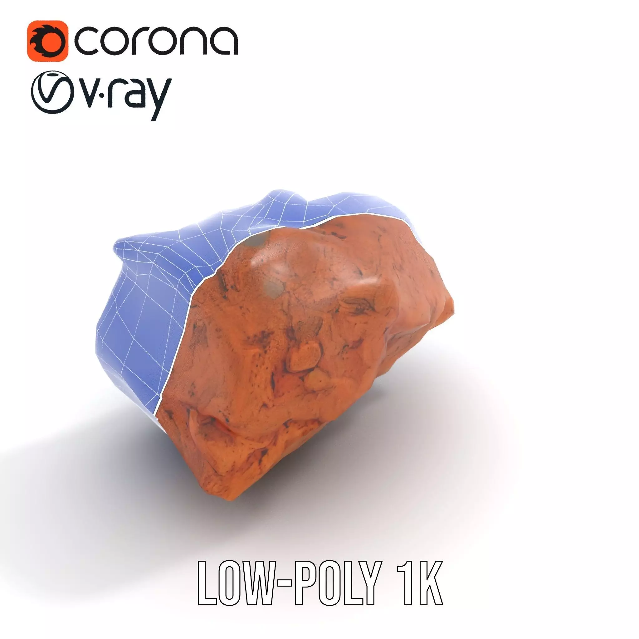 Rustic Terracotta Rock model pack Low-poly 3D model_17